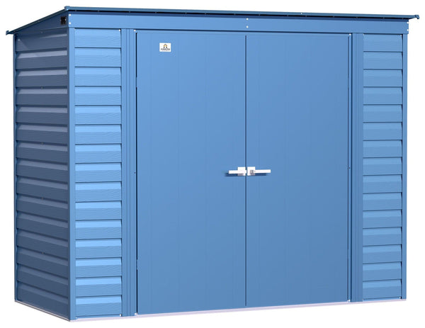 Select Galvanized Steel Storage Shed, Blue Grey, 8-ft x 4-ft F1881