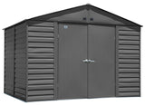 Select Galvanized Steel Storage Shed, Charcoal, 10-ft x 8-ft