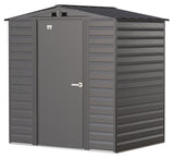 Select Galvanized Steel Storage Shed, Charcoal, 6-ft x 5-ft