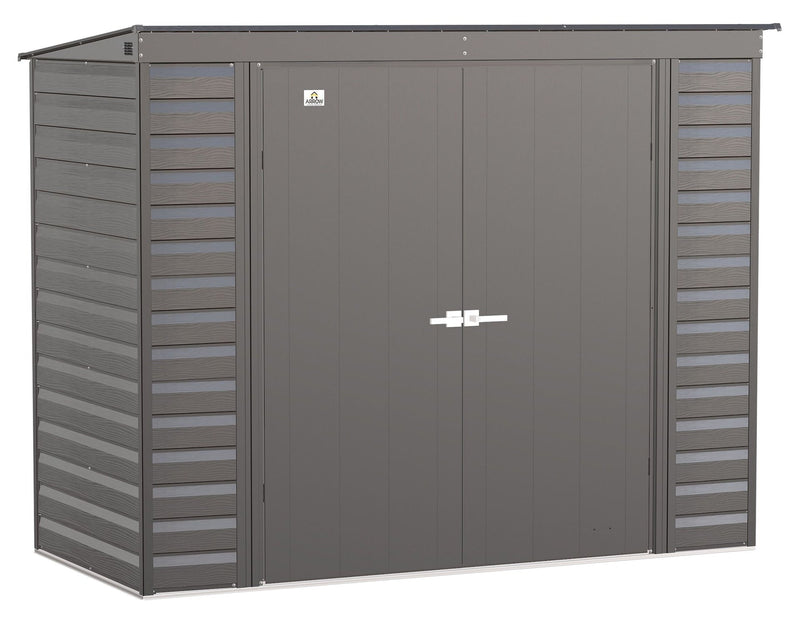 Select Galvanized Steel Storage Shed, Charcoal, 8-ft x 4-ft U8954