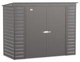 Select Galvanized Steel Storage Shed, Charcoal, 8-ft x 4-ft