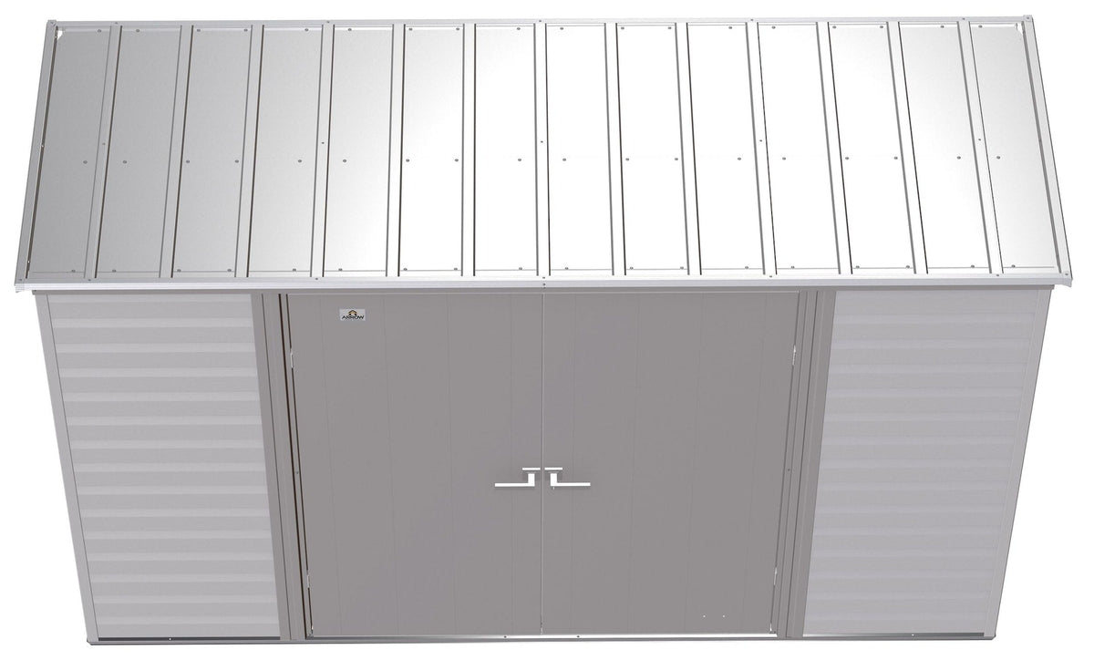 Select Galvanized Steel Storage Shed, Flute Grey, 10-ft x 4-ft