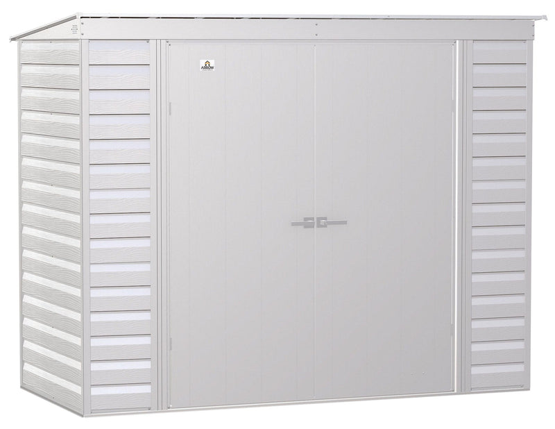Select Galvanized Steel Storage Shed, Flute Grey, 8-ft x 4-ft P3874