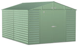 Select Galvanized Steel Storage Shed, Sage Green, 10-ft x 14-ft