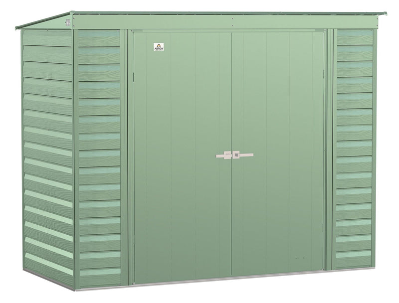 Select Galvanized Steel Storage Shed, Sage Green, 8-ft x 4-ft B0774