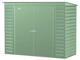 Select Galvanized Steel Storage Shed, Sage Green, 8-ft x 4-ft