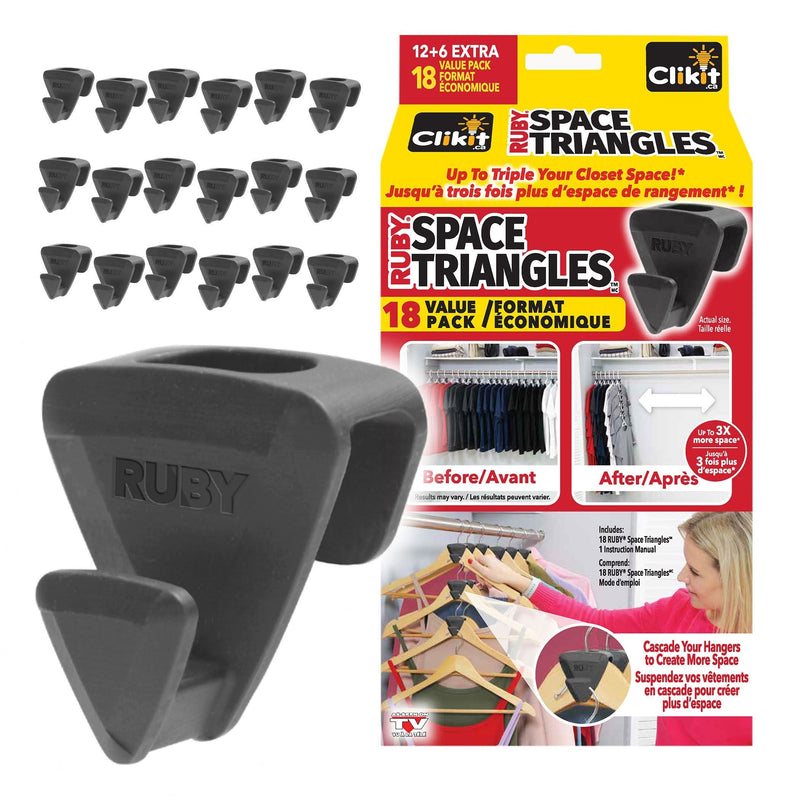 Ruby Space Saver Triangles, Black, 18-pk E8551