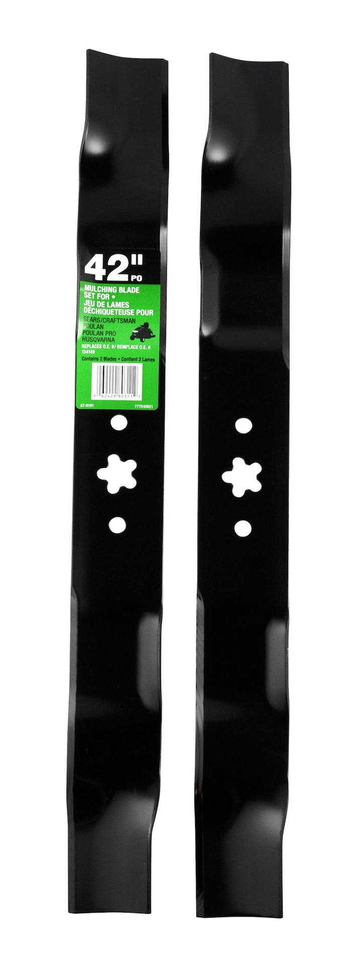 Mulching Lawn Tractor Replacement Two Blade Set, 42-in F1649