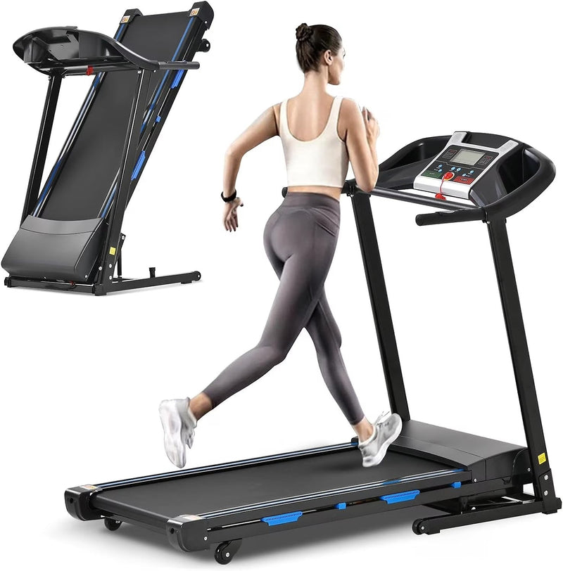 3.5HP Folding Treadmill with 15% Auto Incline 12 Preset Programs for Running Walking Exercise, 330LB Capacity, Double Running Board Shock... P2459
