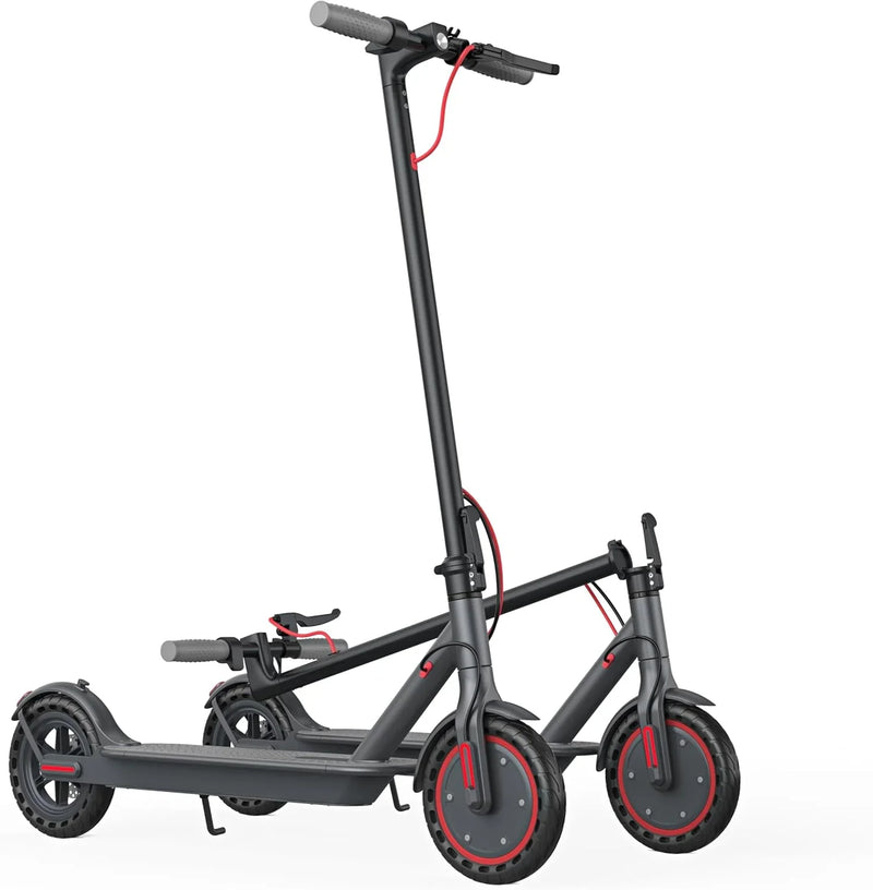 Electric Scooter - 8.5" Solid Tires, 350W Motor, Up to 19 MPH and 21-23 Miles Long-Range Portable Foldable Commuting Scooter for Adults with Double Braking System and App V6187