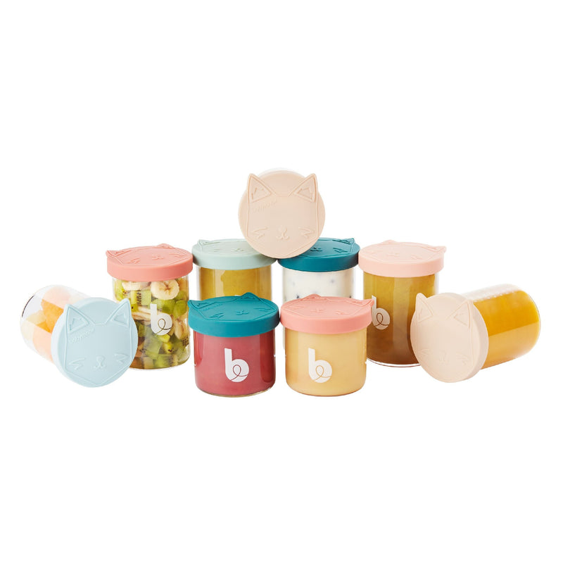 Isy Glass Food Prep & Storage Bowls Set, For Babies & Toddlers, 4-oz & 8.5-oz, 9-pk R9712