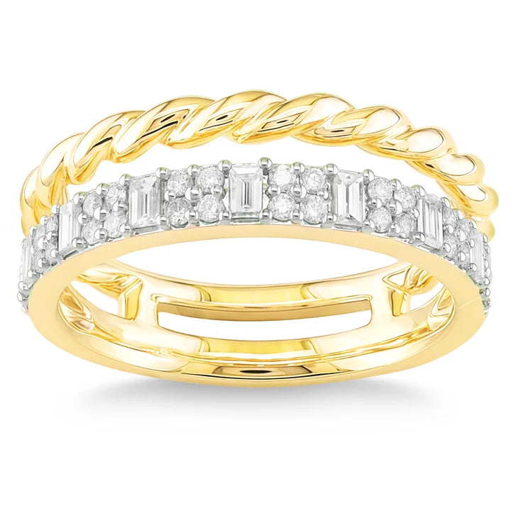 Baguette and Round Brilliant Diamond Ring (0.42 ctw) Z0465