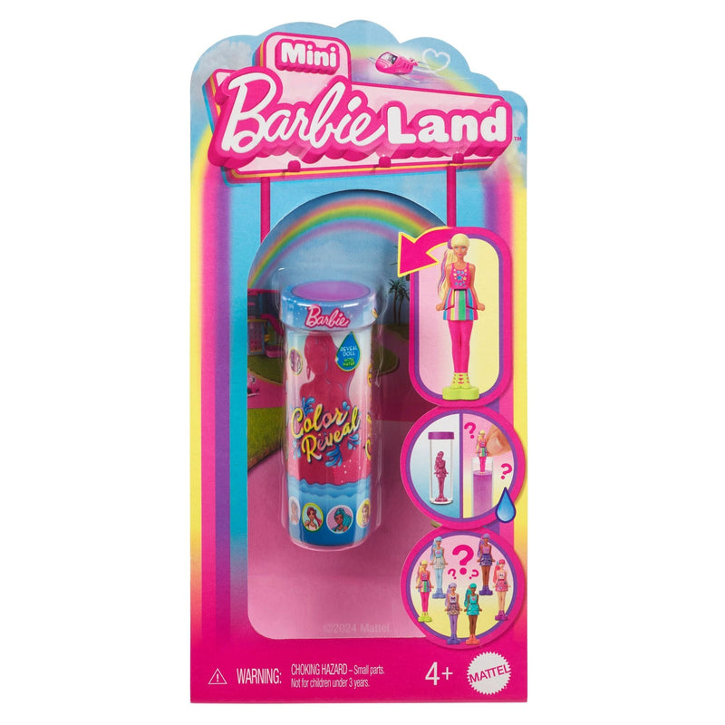 Mini BarbieLand Colour Reveal Doll with Surprise Water Reveal, Colour-Change Transformation Toy for Kids, Ages 4+, Assorted U5893