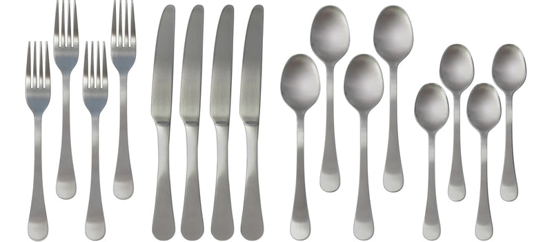 Basic Stainless Steel Flatware Set, Serves 4, 16-pc B3150