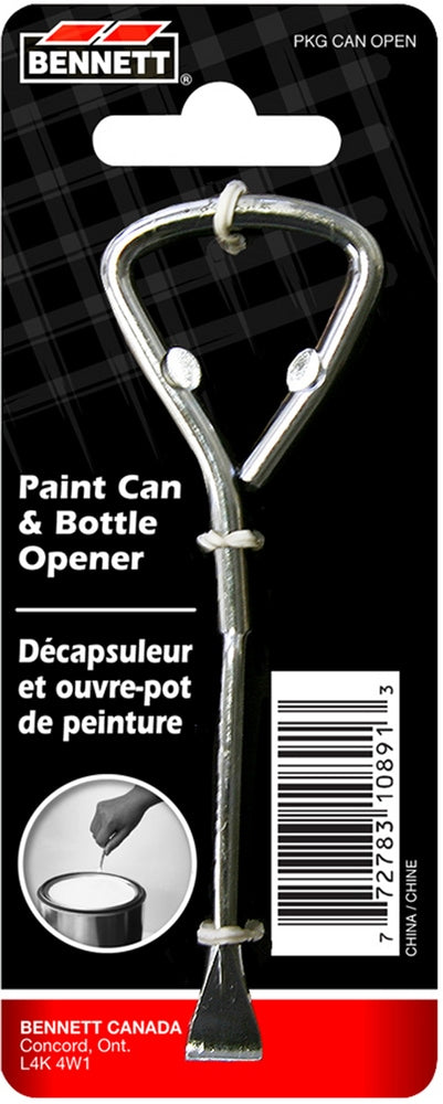 Metal Paint Can & Bottle Opener, Silver