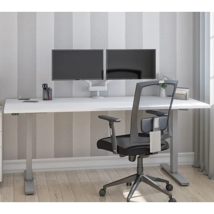 Bestar Upstand 76.2 cm x 182.9 cm (30 in. x 72 in.) Height Adjustable Desk with Dual Monitor Arm M2673