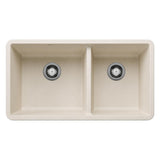 Precis 33-in 60/40 Double Bowl Undermount Kitchen Sink, Soft White