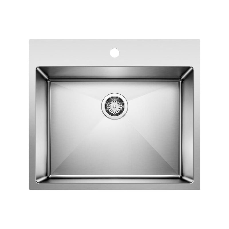 Quatrus R15 25-in Single Bowl Dual Mount Stainless Steel Laundry Sink J4173
