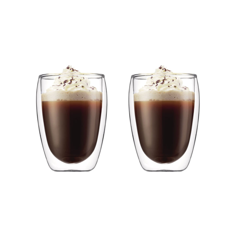 Double Wall Clear Glass Mugs, 11.8-oz, 2-pk B8562