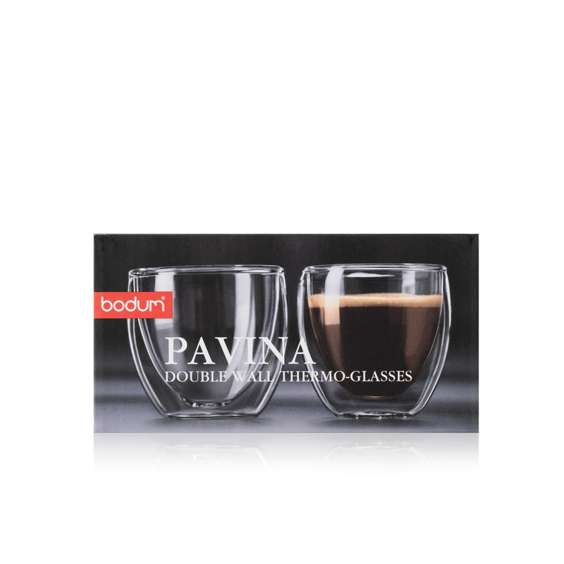 Double Wall Clear Glass Mugs, 2.7-oz, 2-pk E6056