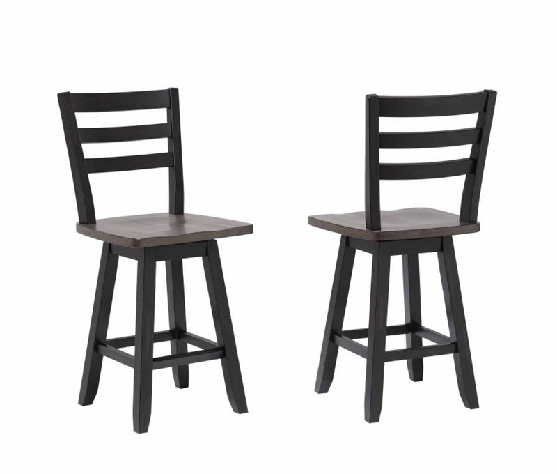 Aaron Oak/Dark Grey Swivel Counter/Bar Stool with Back Rest, 2-pc G8782