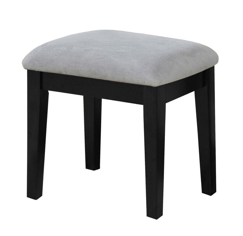 Lynn 1-Drawer Black Dressing Table Makeup Vanity Set with Stool and Mirror V2104