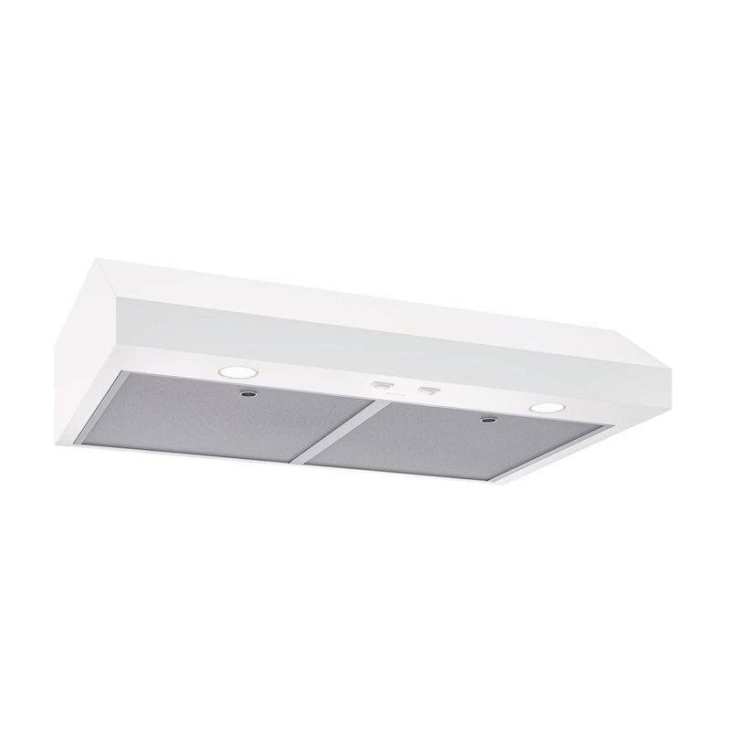 Glacier1 350CFM Under Cabinet Kitchen Exhaust Fan Range Hood, White, 30-in V8170