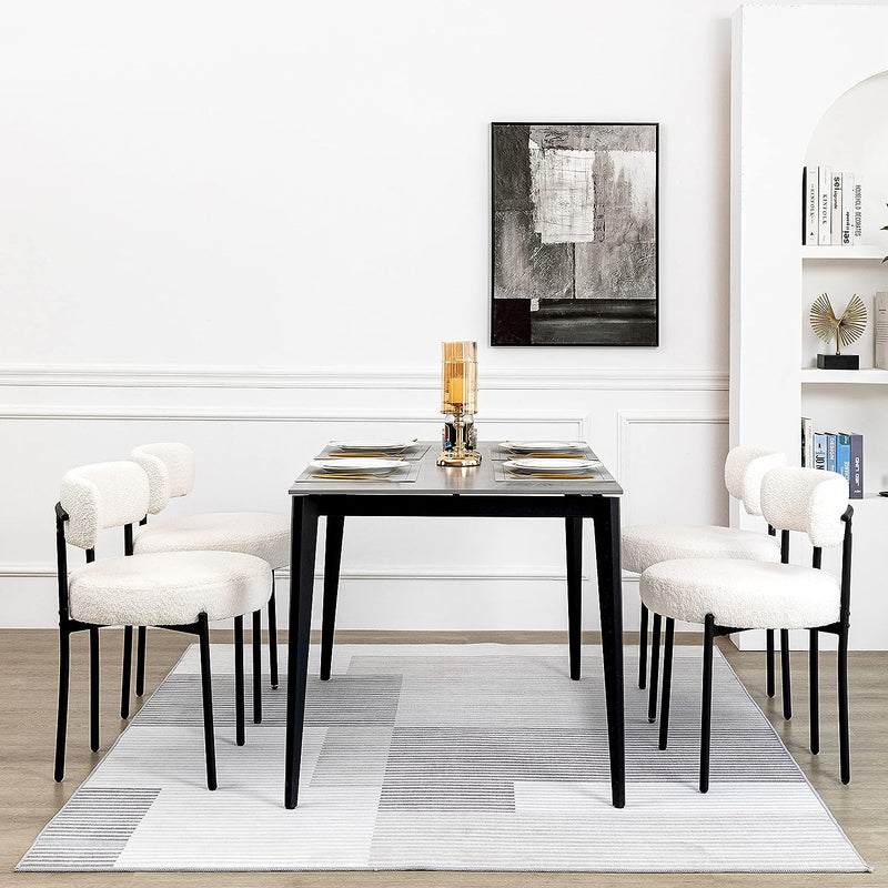 DYHOME White Dining Chairs Set of 4, Mid-Century Modern Dining Chairs, Kitchen Dining Room Chairs W9667