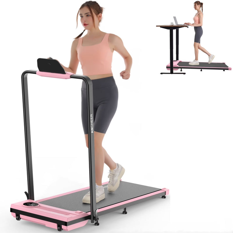ANCHEER Portable Folding Walking Pad 300lb, 7.5 MPH Under Desk Treadmill with Remote Control LED Display,2 in 1 Walking Pad Treadmill for... B8345