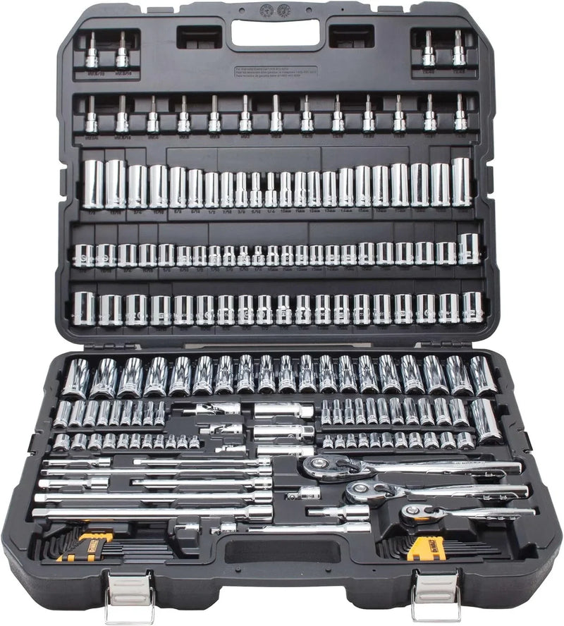 Mechanics Tool Set, SAE and Metric, 1/2, 1/4, 3/8 Drive Sizes, 192-Piece B296