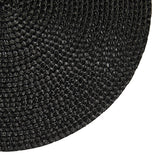Braided Round Placemats, Black, 15-in Diameter, 4-pk