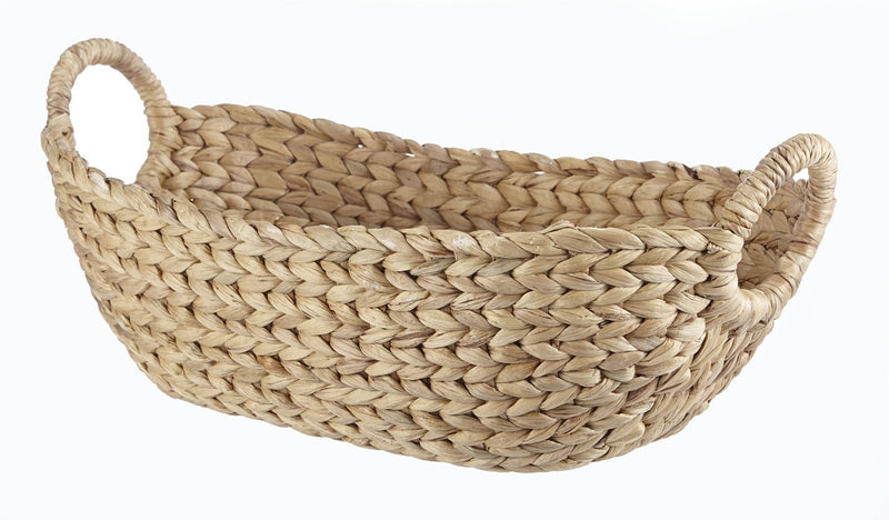 Della Oval Woven Natural Material Storage Basket, 19.6 x 11.4 x 8-in O7793