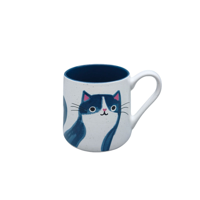 Durable Stoneware Cat Mug, Blue, 18-oz C2296