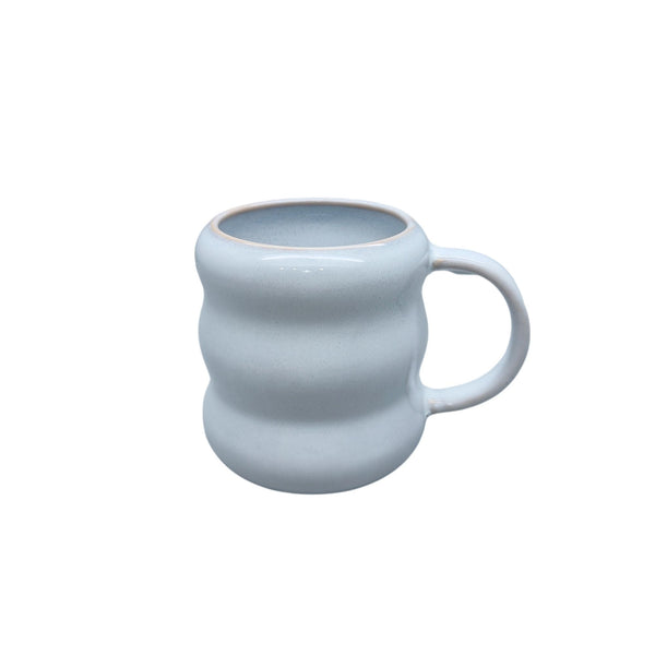 Durable Stoneware Ripple Mug, White, 14-oz Z1784