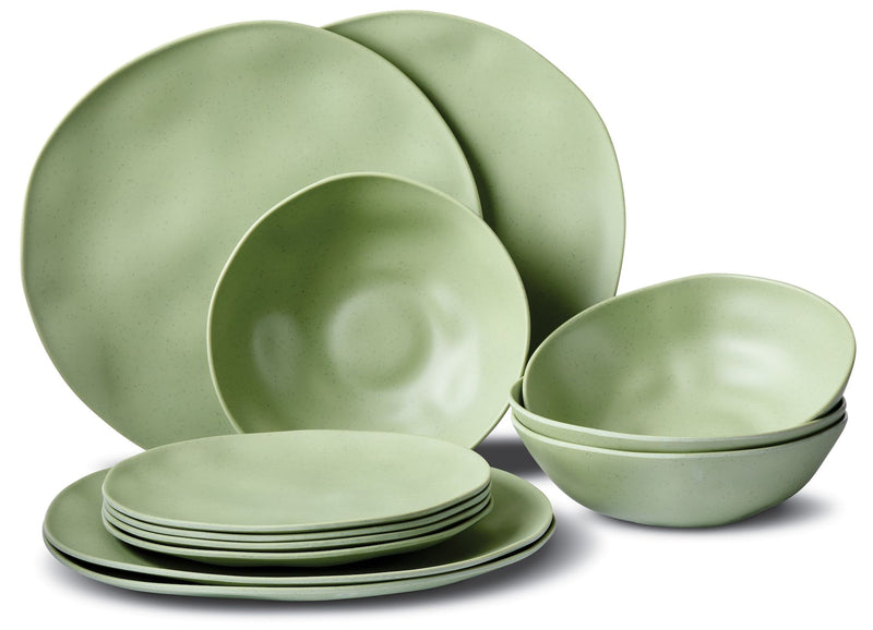 Everyday Dinnerware Set, BPA-Free, Sage Green, 12-pk P1251