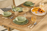 Everyday Dinnerware Set, BPA-Free, Sage Green, 12-pk