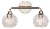 Fuller 2-Light Vanity Light Fixture, Polished Nickel