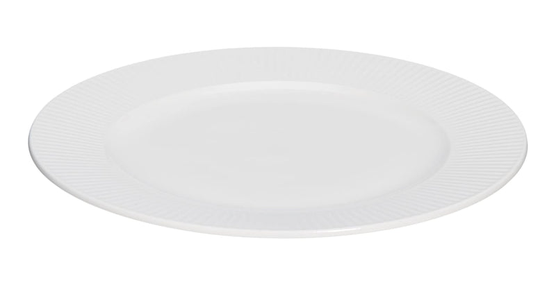 Highbury Ribbed New Bone Dinner Plate, 1-pc, White F4257