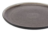 Kenway Stoneware Dinnerware Set, Serves 4, 16-pc, Matte Black & Taupe Reactive Glaze