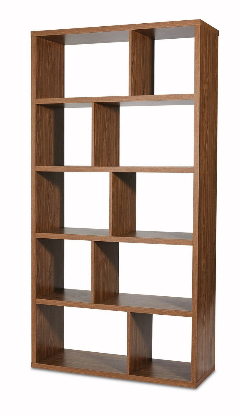 Knowlan Modular Adjustable 5-Tier Bookshelf, 38.25 x 14.5 x 74.25-in, Walnut R1487