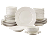 Milliken Embossed Stoneware Dinnerware Set, Serves 8, 32-pc, White
