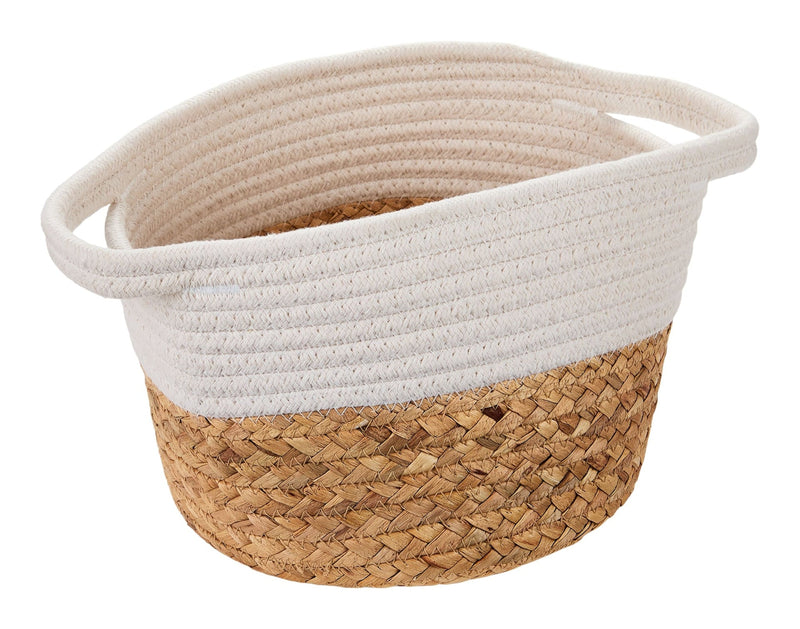 Molly Woven Cotton Rope Two-Toned Storage Basket Y1463