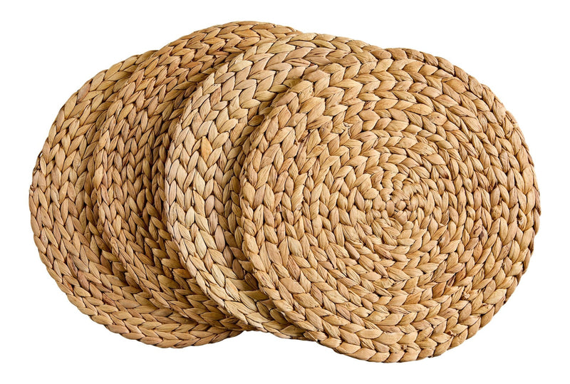 Natural Round Paper Placemat/Charger, Beige, 4-pk S3046