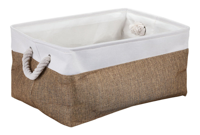 Olivia Two-Toned Fabric Square Storage Basket S0302