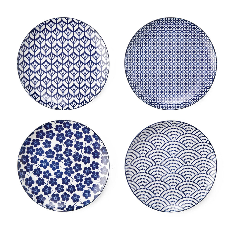 Patterned Porcelain Side Plates Serveware Set, 4-pk Y0272