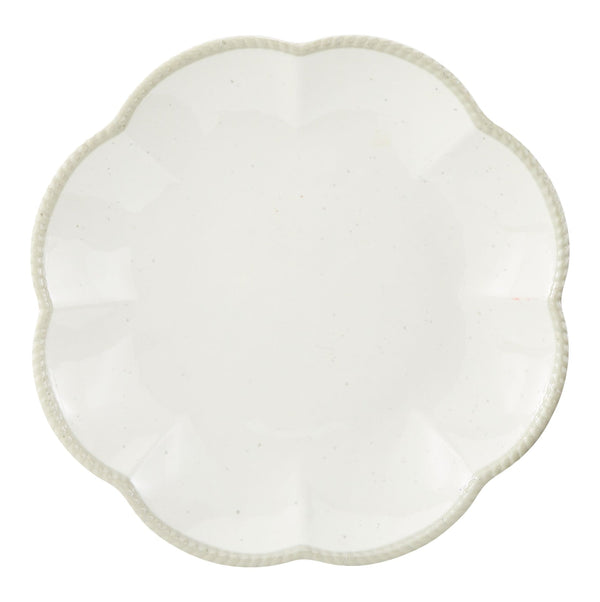 Scalloped Dinner Plate, BPA-free, Plastic, Ivory Colour D9043