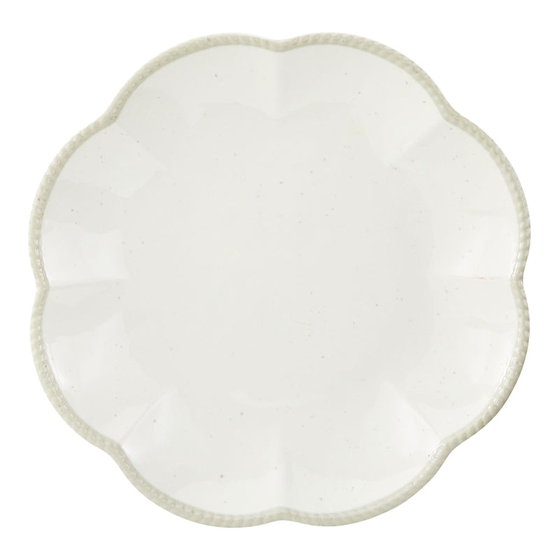 Scalloped Dinner Plate, BPA-free, Plastic, Ivory Colour D9043