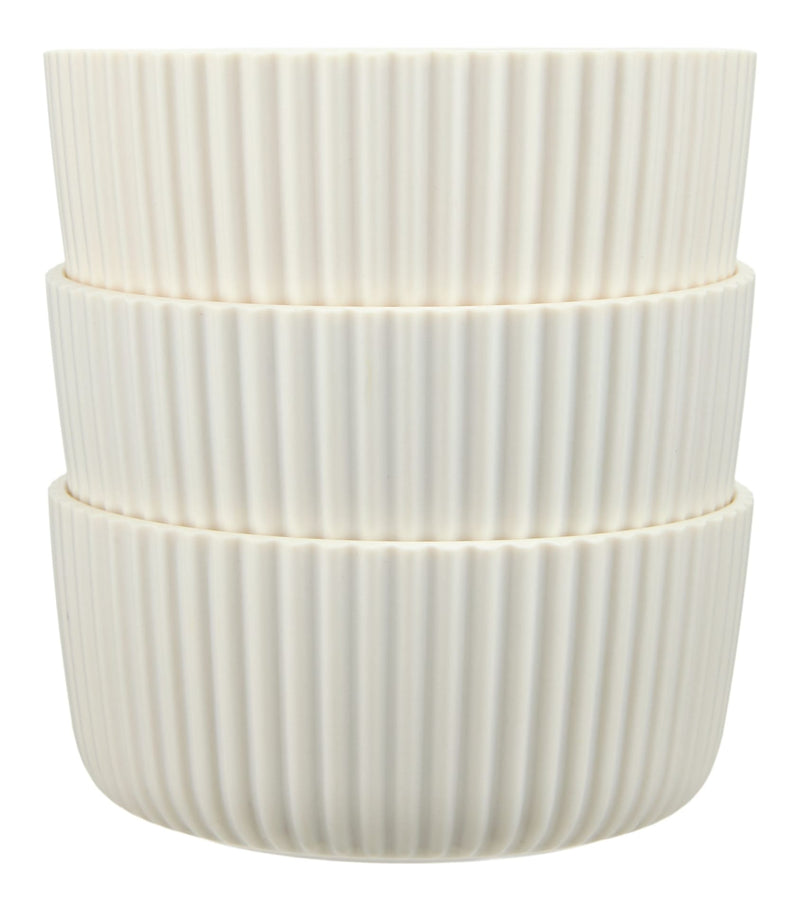 Small Ribbed Bowls for Outdoor Dining, 3-pk Y8527