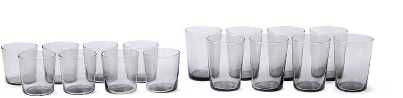Smoked Glassware Tumbler Set, 13 oz & 19 oz, 16-pc C2682