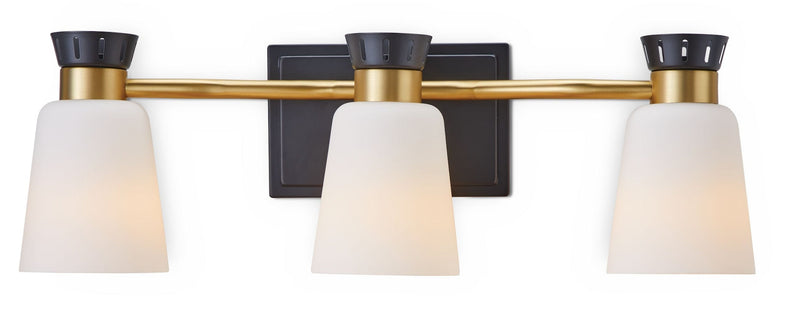 Springwater 3-Light Vanity with Opal Glass, Black H4036